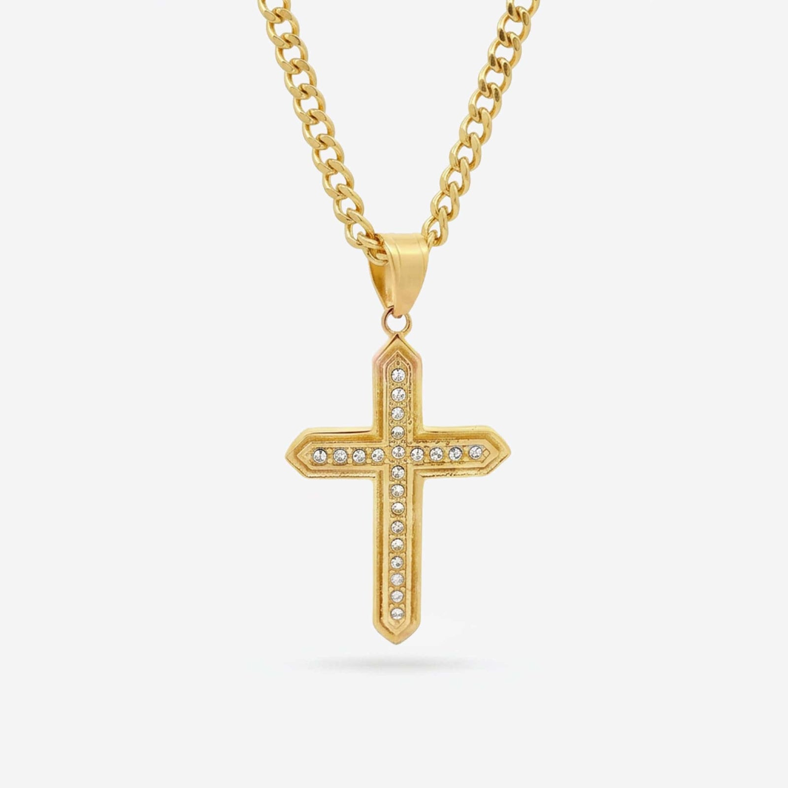 Iced Out Cross - Gold