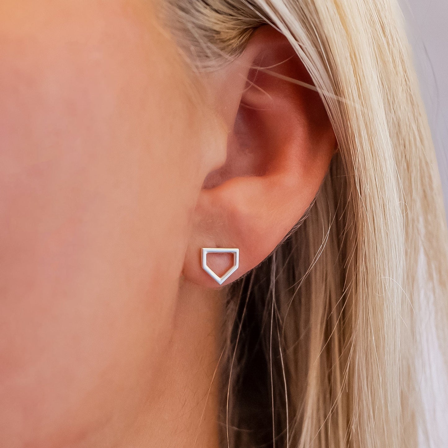 home plate shaped earrings