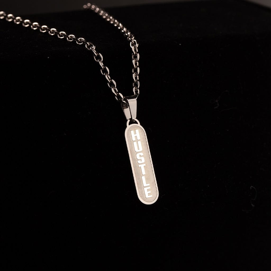 hustle motivational pendant necklace