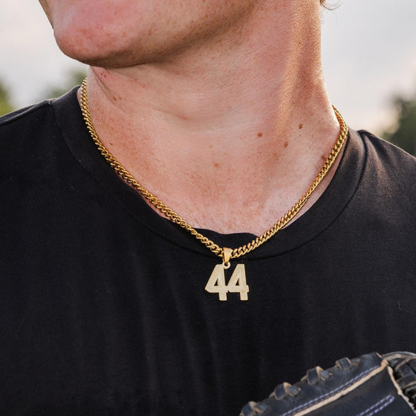Number Pendant Necklace - Gold