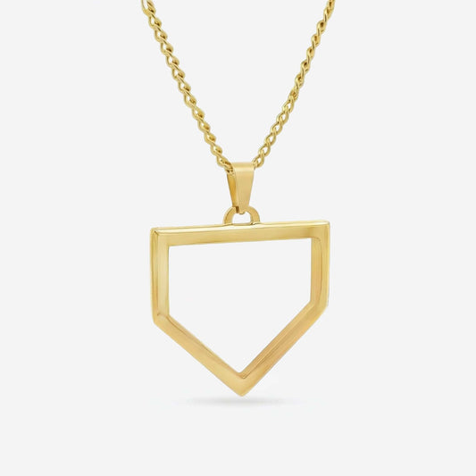 Gold Stainless Home Plate Pendant