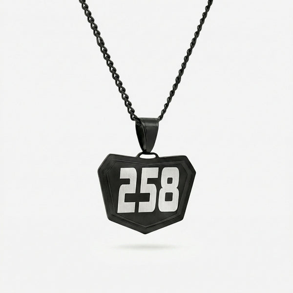アクセサリー DAIRIKU Locker's Number Plate Necklace Motocross Pendant - Black - FlowX Jewelry