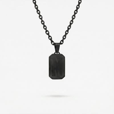 Black Letter Pendant Necklace