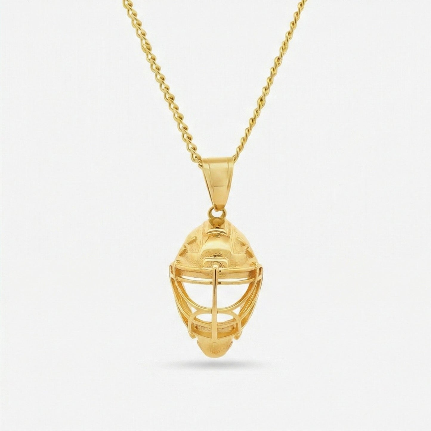 Hockey Goalie Mask Pendant - Gold