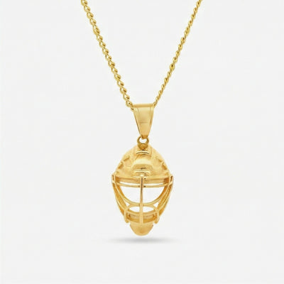 Hockey Goalie Mask Pendant - Gold