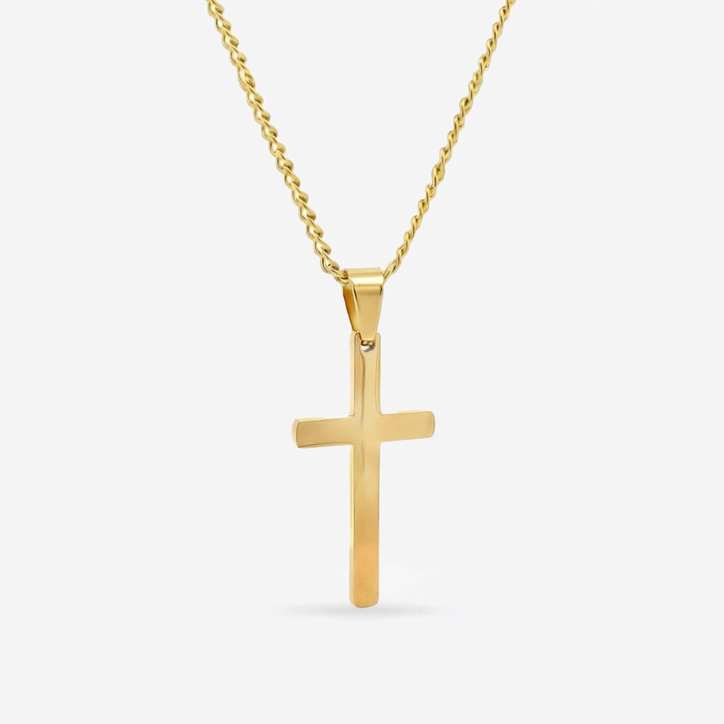 Gold Stainless Steel Cross Necklace