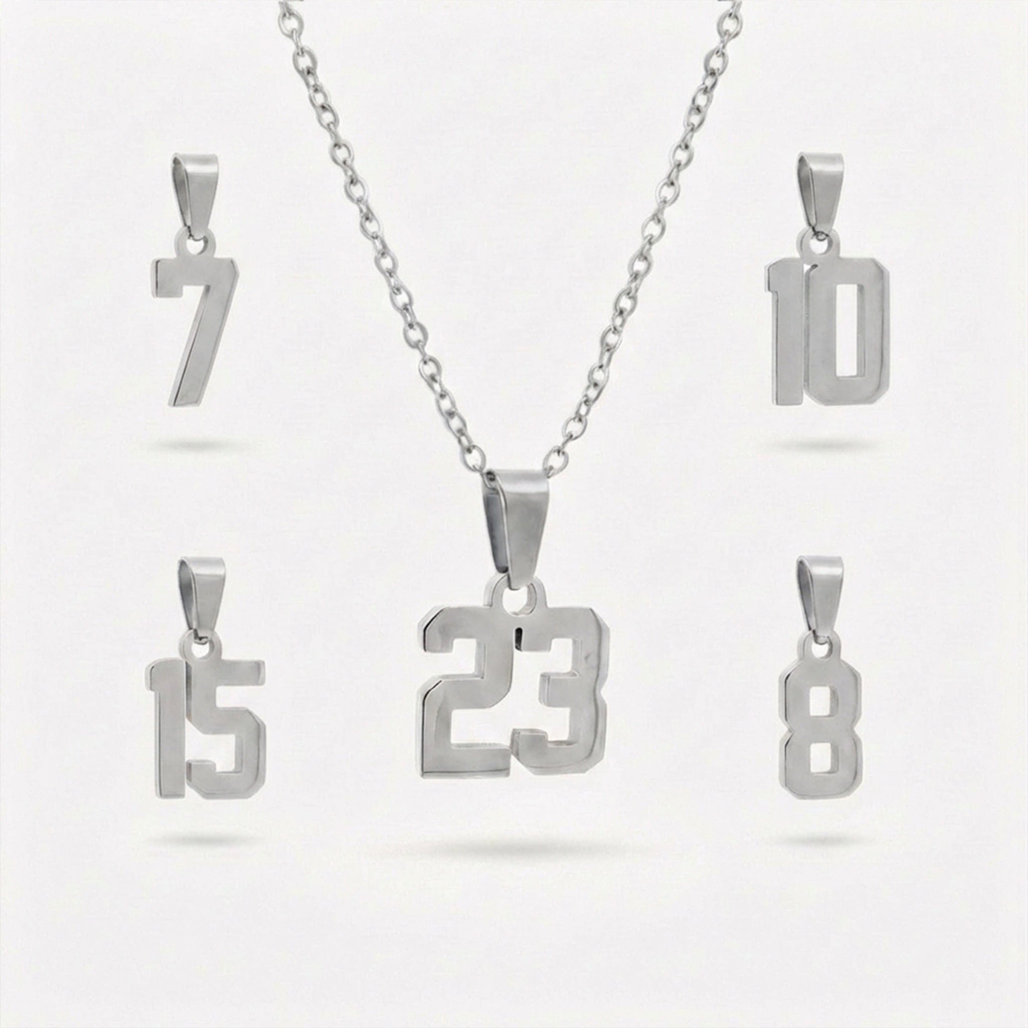 Mini Number Necklace - Silver