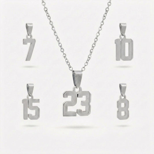 Mini Number Necklace - Silver