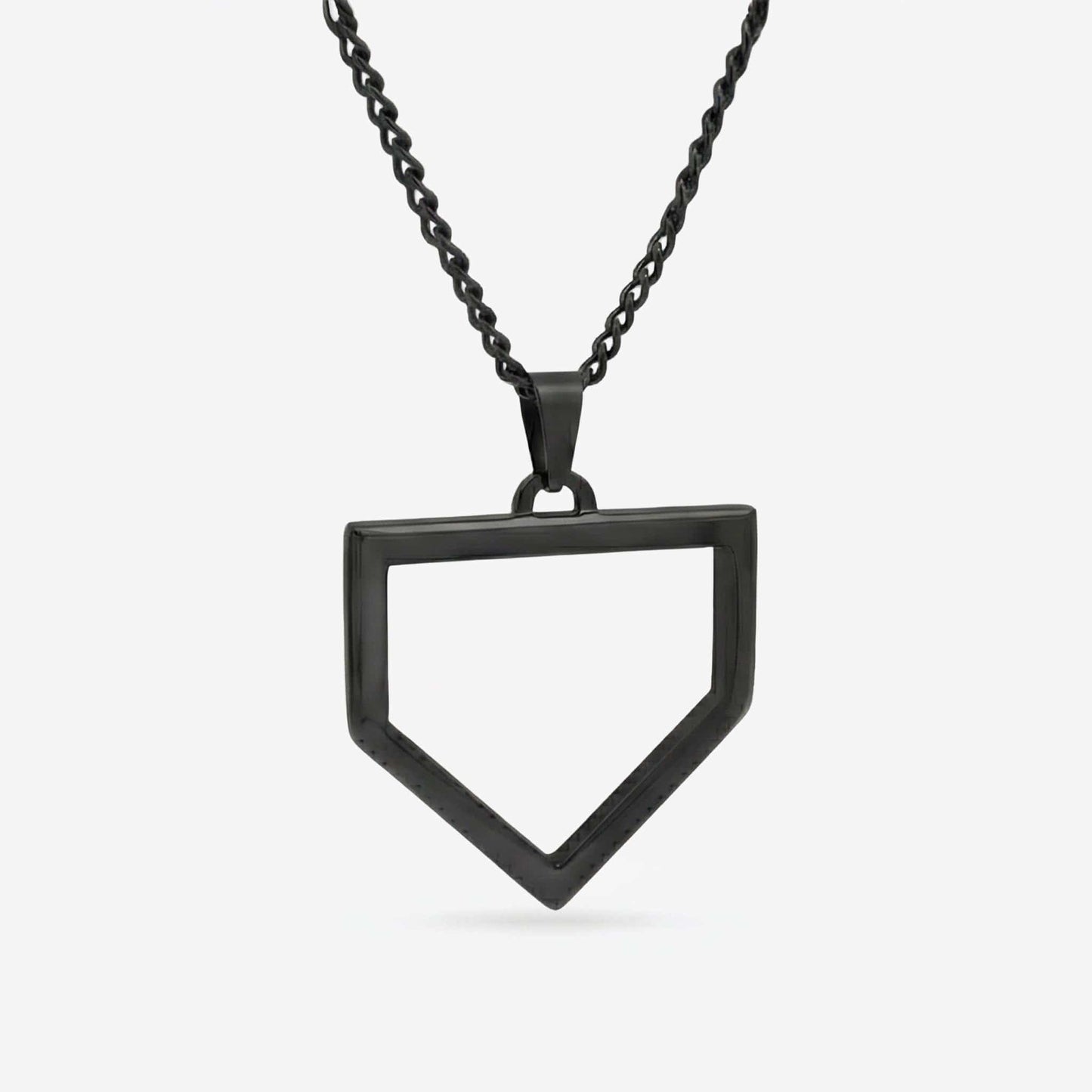 Black Home Plate Pendant and Chain