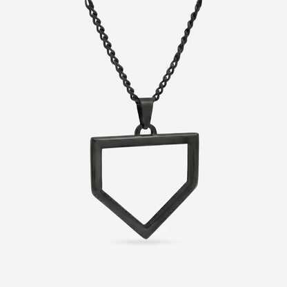 Black Home Plate Pendant and Chain