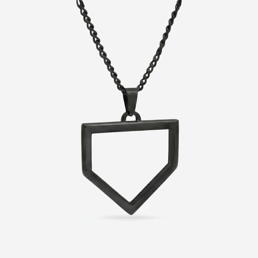 Black Home Plate Pendant and Chain