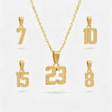 Mini Number Necklace - Gold