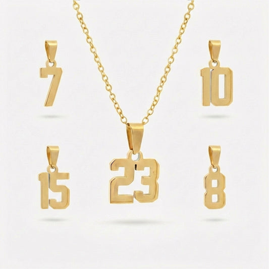 Mini Number Necklace - Gold