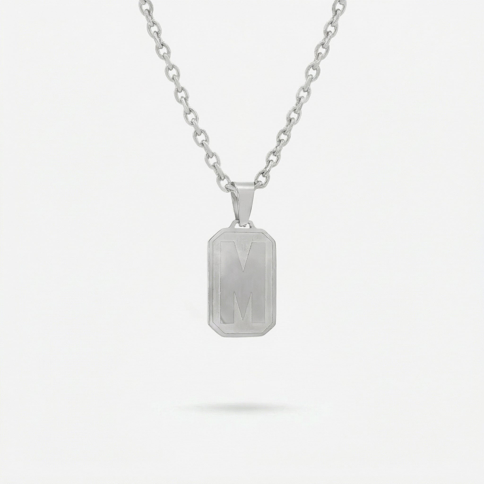 Silver Letter Pendant Necklace