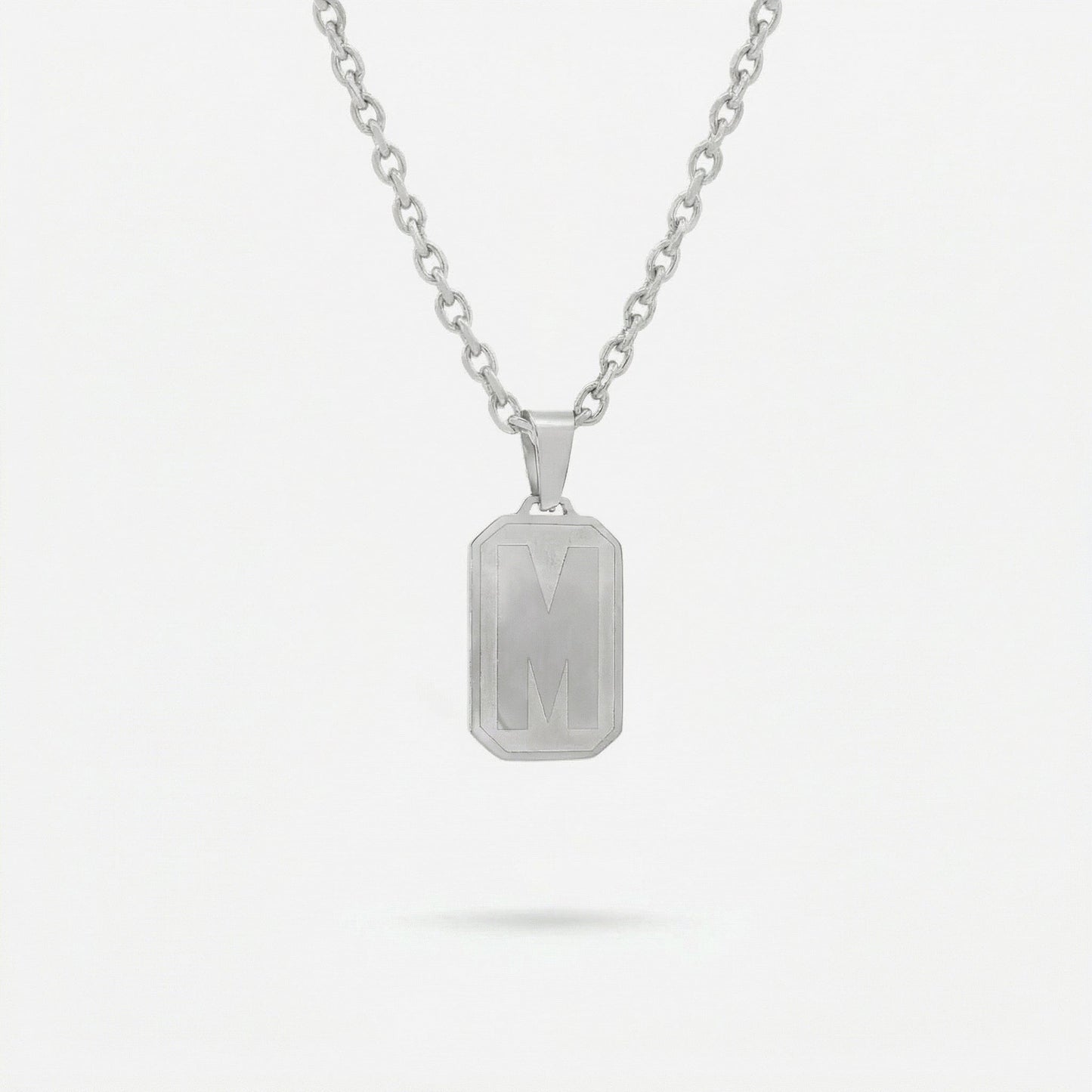 Silver Letter Pendant Necklace