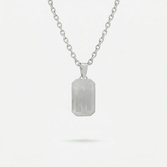 Silver Letter Pendant Necklace
