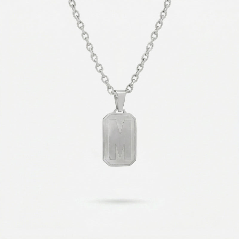 Silver Letter Pendant Necklace