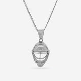 Hockey Goalie Mask Pendant - Silver