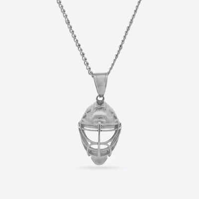 Hockey Goalie Mask Pendant - Silver