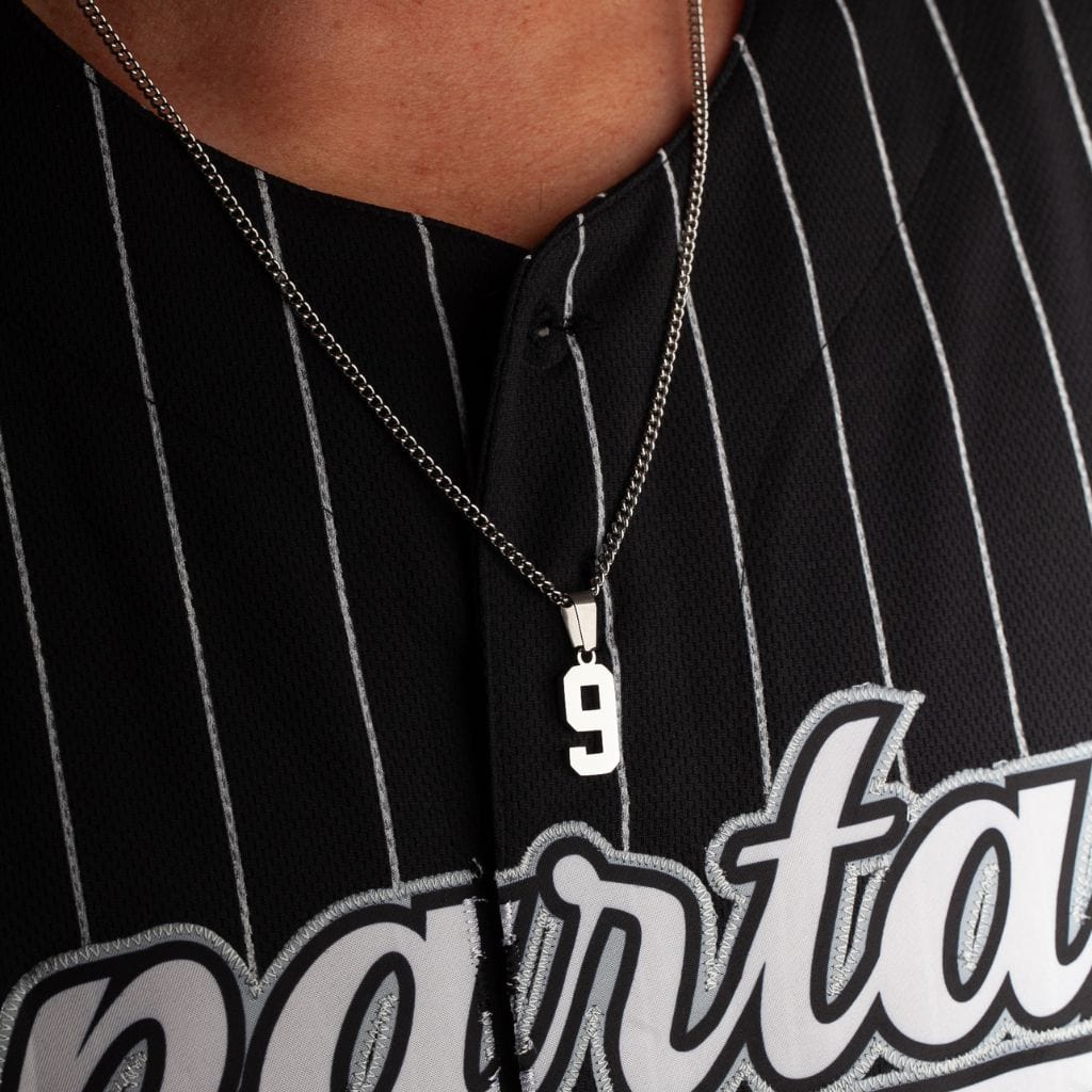 silver number 9 necklace