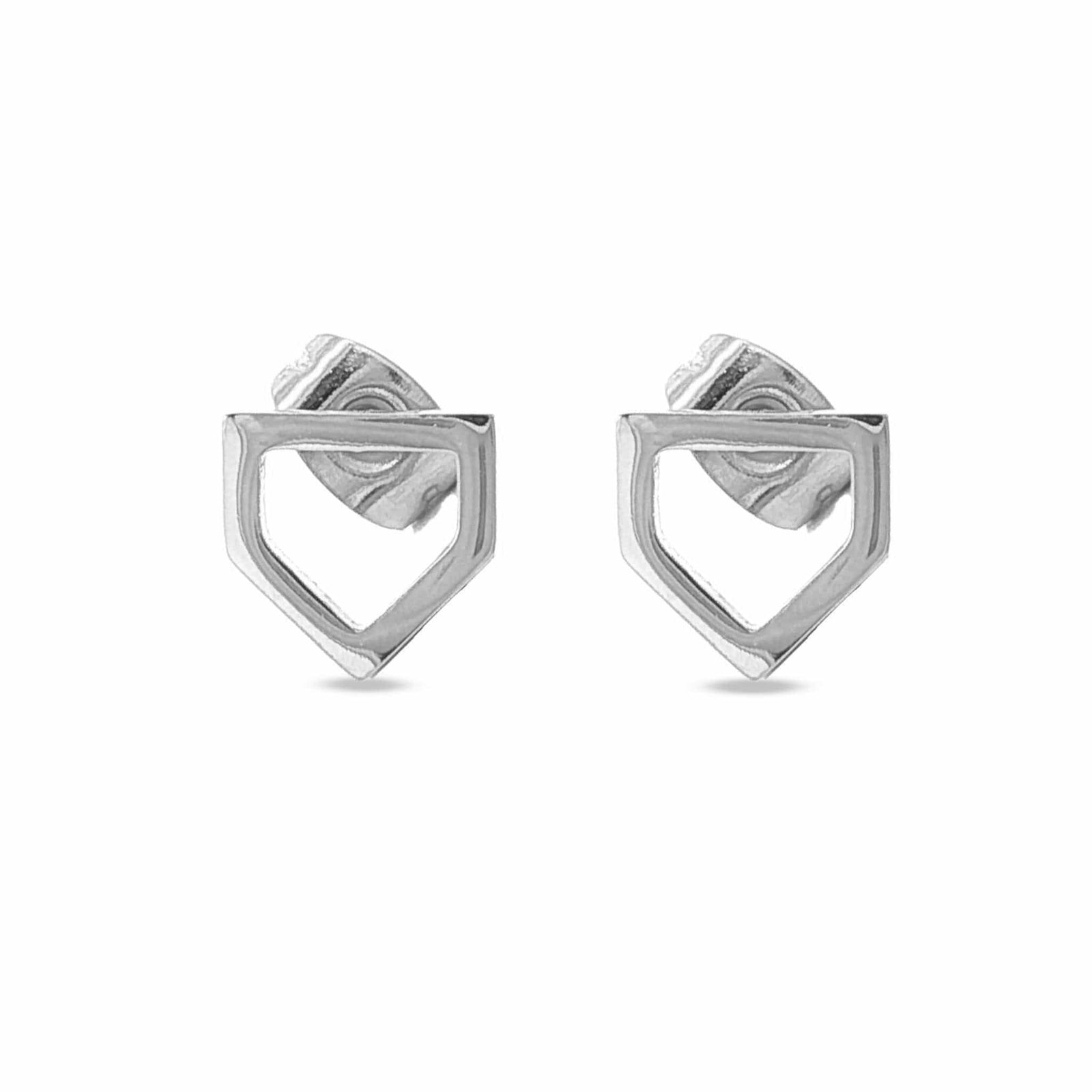 Home Plate Earrings - Silver