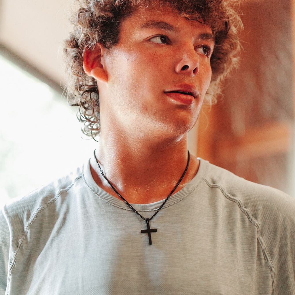 black cross necklace