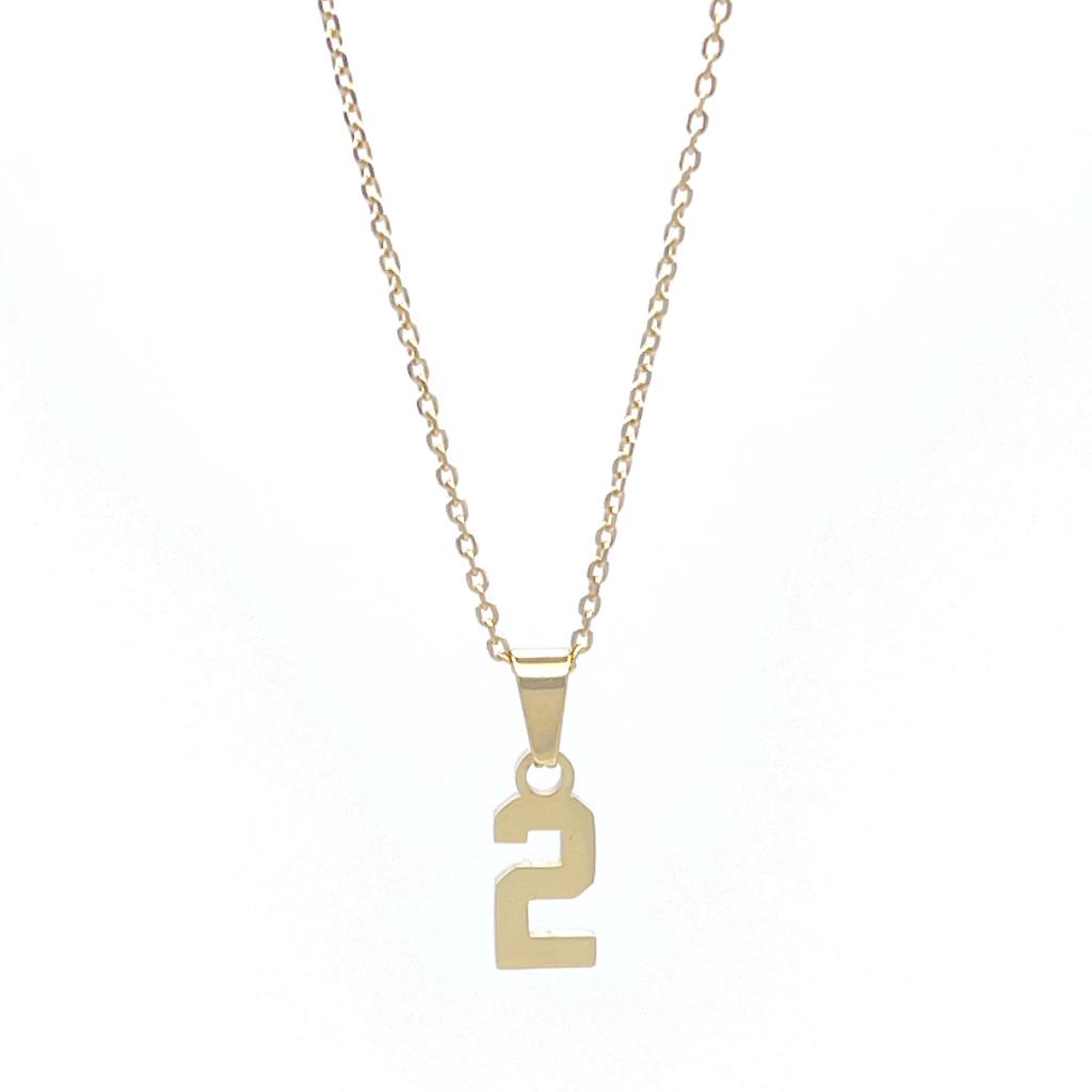 Gold number clearance pendant necklace